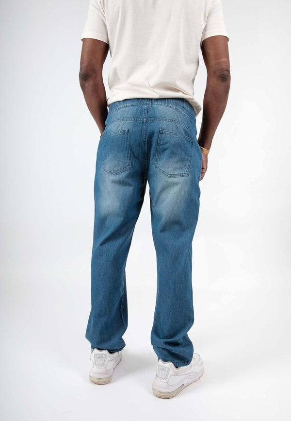 CHARLIE | Sustainable unisex summer jeans made from organic denim in mid-indigo