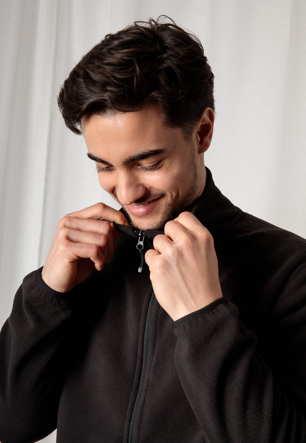 ZEDAN | Nachhaltige Herren Basic Fleecejacke aus 100% recyceltem Polyester