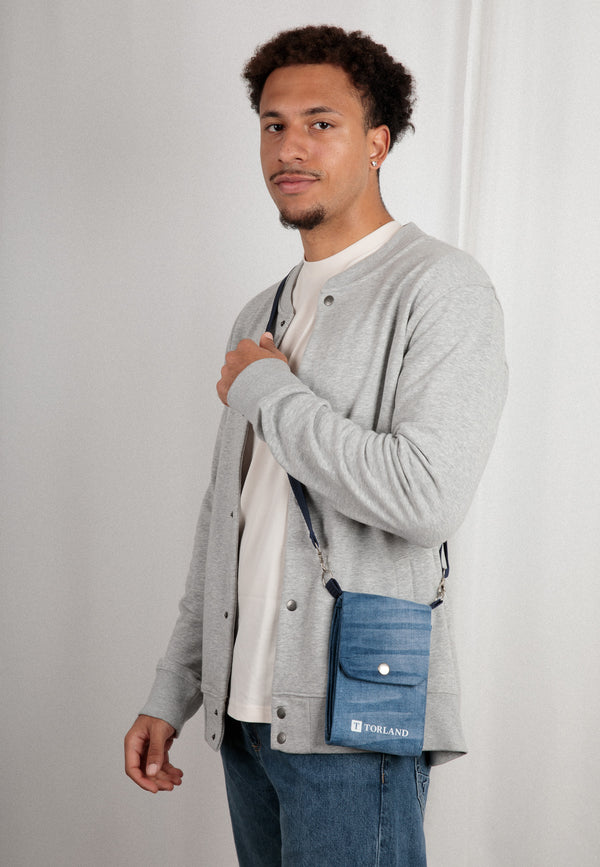 ULF | Sustainable shoulder bag with compartments made from upcycled denim