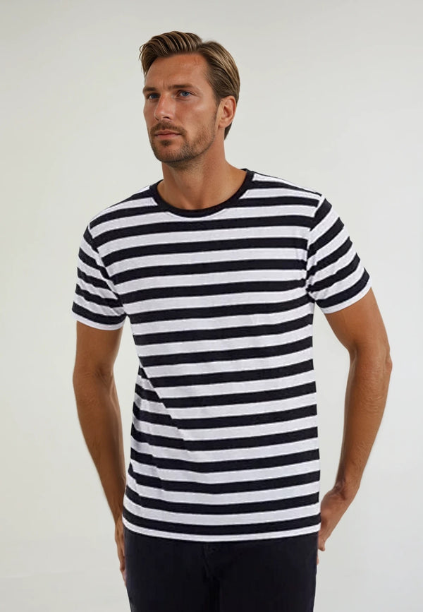 MARINO | Nachhaltiges Bio-Baumwolle Herren Marineshirt mit Streifen