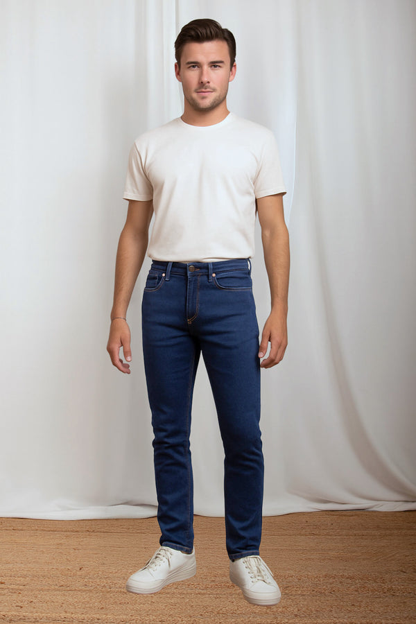 BENNY | Sustainable slim fit men's jeans made from organic denim in dark indigo 