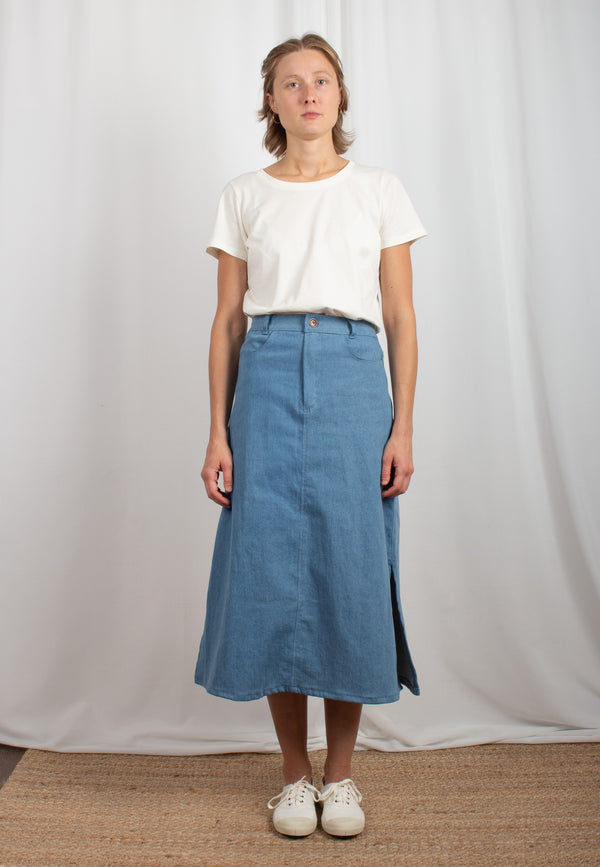 WICKIE | Sustainable wrap skirt in denim style made from 100% organic cotton 