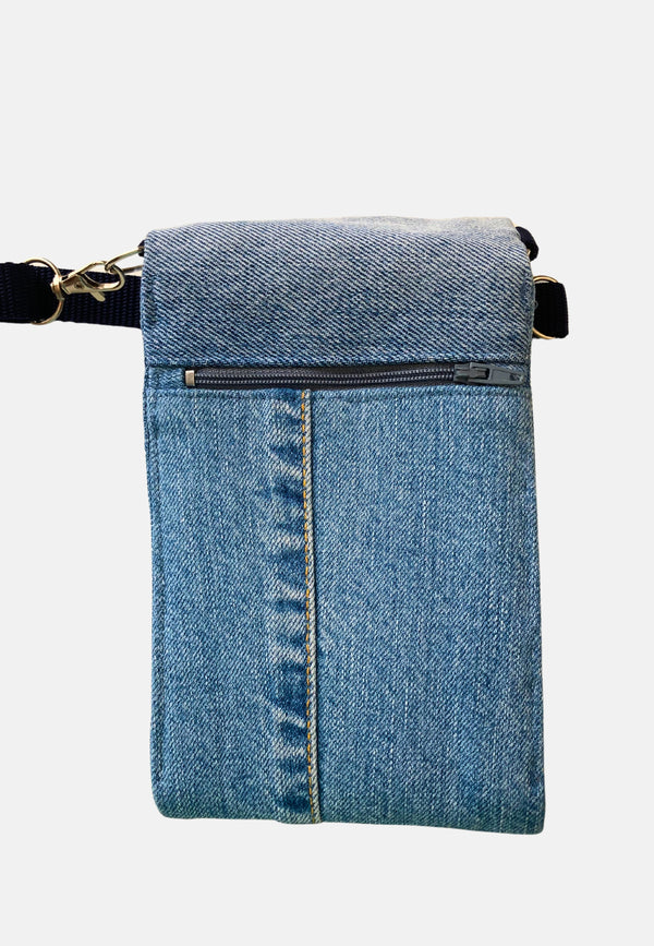 ULF | Sustainable shoulder bag with compartments made from upcycled denim