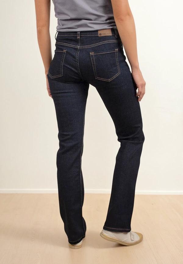 JOAN | Sustainable straight fit women's jeans made from organic denim in mid indigo 