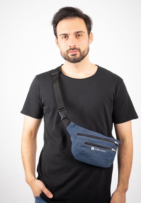 BAUDRY | Sustainable upcycling bum bag made from old jeans, denim blue