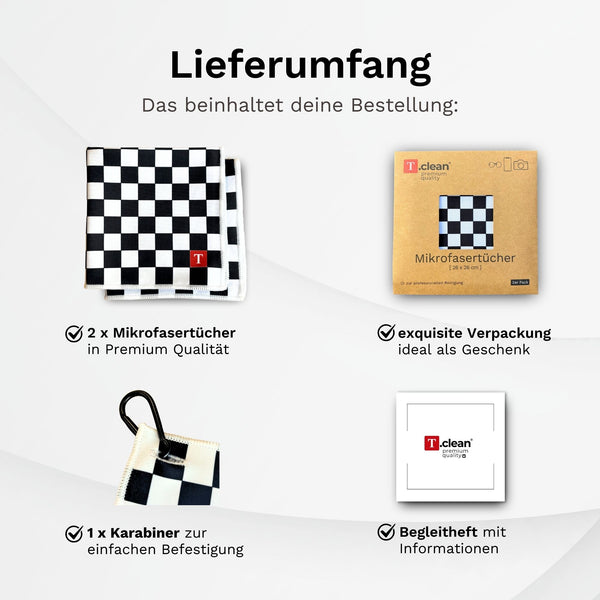 Mikrofasertücher 26x26 cm (2er Pack) von T.clean