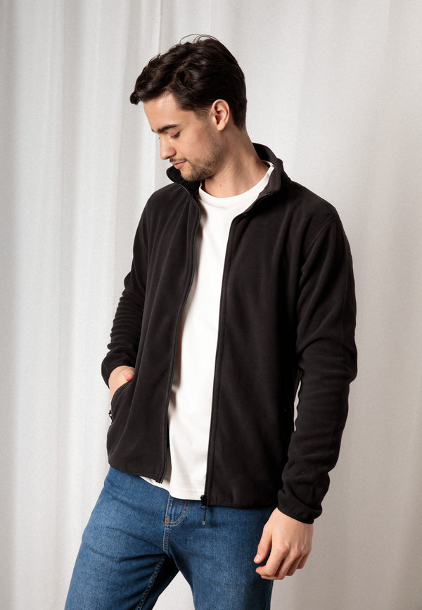 ZEDAN | Sustainable men's basic fleece jacket made from 100% recycled polyester 