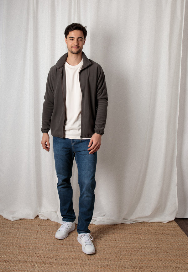 ZEDAN | Nachhaltige Herren Basic Fleecejacke aus 100% recyceltem Polyester