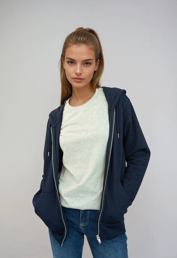 CONNECTOR | Classic zip hoodie made of organic cotton 