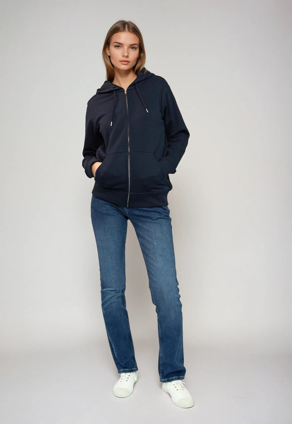 CONNECTOR | Classic zip hoodie made of organic cotton 