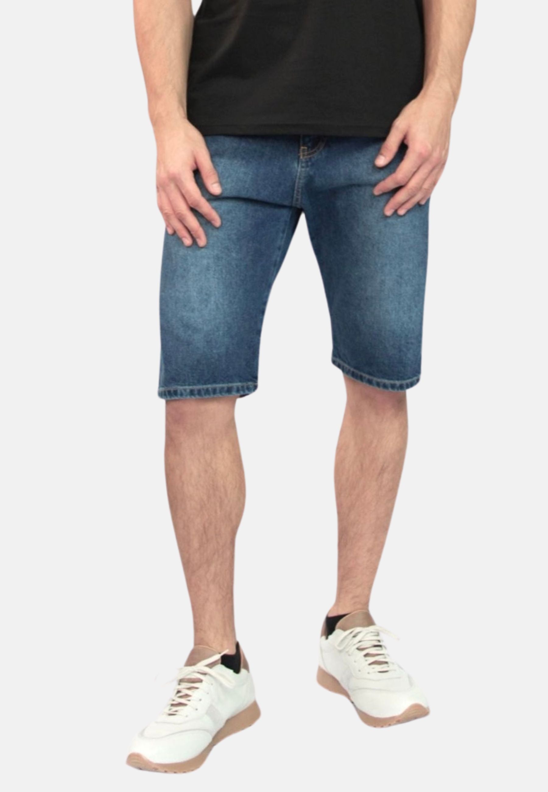 SHANE | Nachhaltige Jeans Shorts für Herren aus 100% Bio-Baumwolle in Mid Indigo