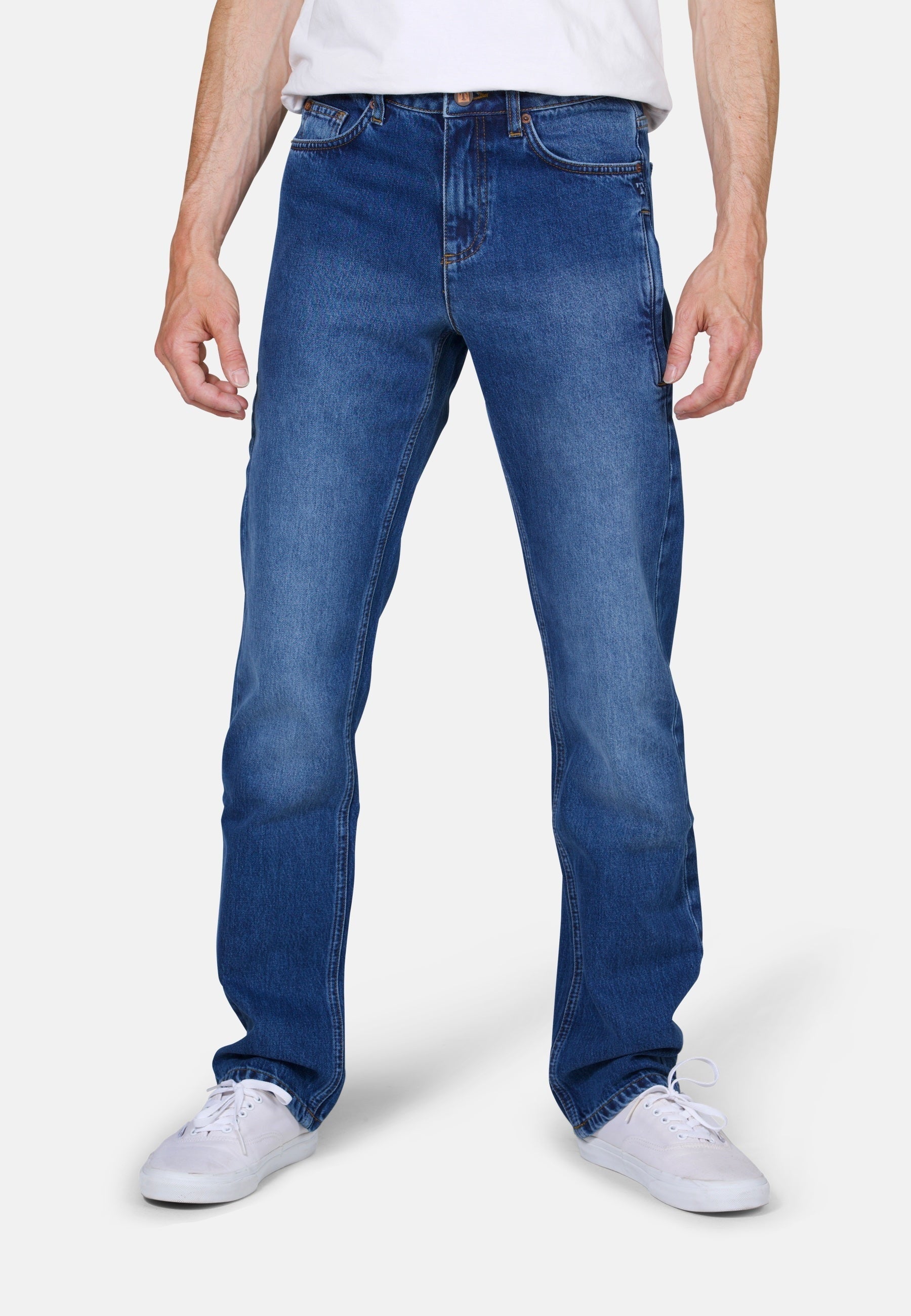 Straight Fit - Mid Indigo Herren-Jeans Modell "LUCA"