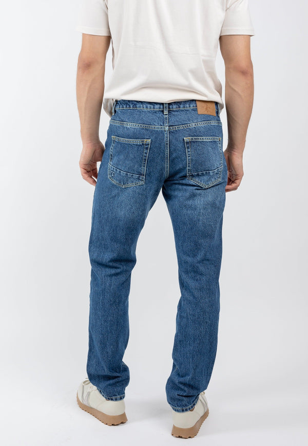 Straight Fit - Mid Indigo Herren-Jeans "SAMUEL" - TORLAND