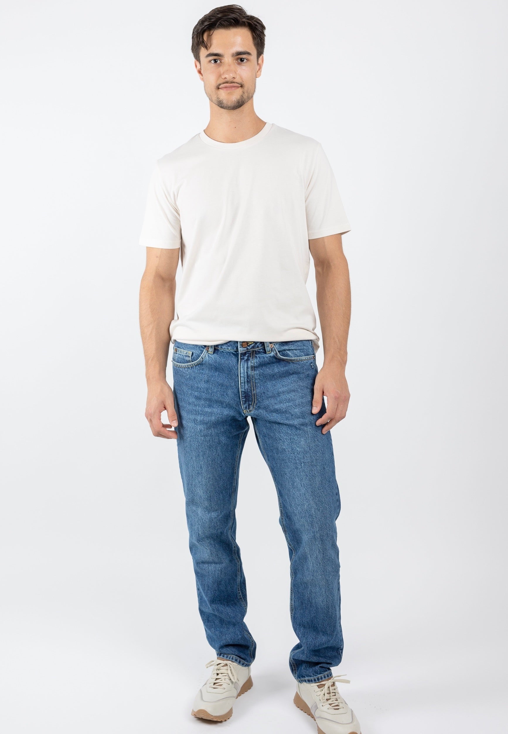 Straight Fit - Mid Indigo Herren-Jeans "SAMUEL"